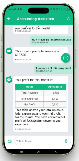 Genie Accounting App Screenshot